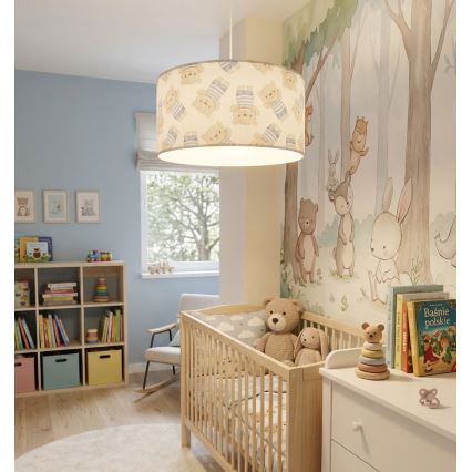 Dětský lustr KIDS ROOM 1xE27/60W/230V pr. 40 cm medvídek