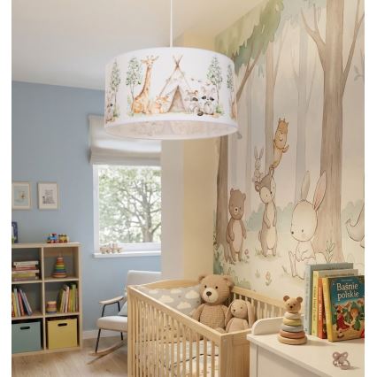 Dětský lustr KIDS ROOM 1xE27/60W/230V pr. 40 cm zvířátka