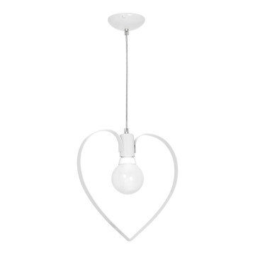 Dětský lustr LOVE 1xE27/60W/230V bílá