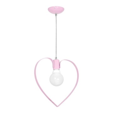 Dětský lustr LOVE 1xE27/60W/230V sv.růžová