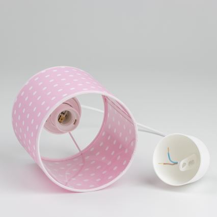 Dětský lustr na lanku DOTS 1xE27/15W/230V pr. 15 cm růžová