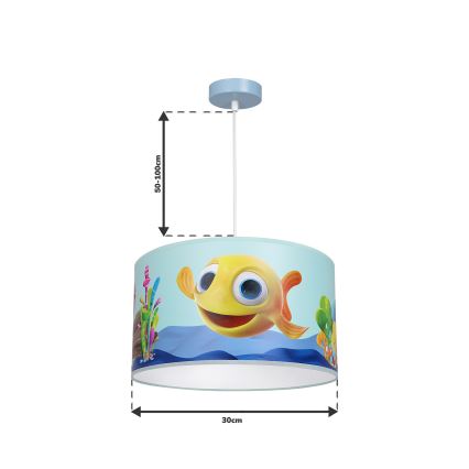 Dětský lustr na lanku FISH 1xE27/60W/230V