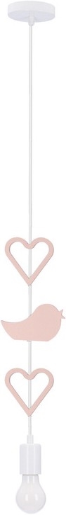 Dětský lustr na lanku HEART 1xE27/20W/230V růžová/bílá