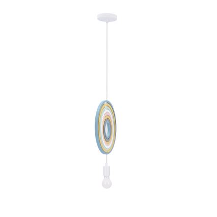 Dětský lustr na lanku HOOPS 1xE27/20W/230V pr. 27 cm pestrobarevná