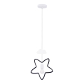 Dětský lustr na lanku STARS 1xE27/20W/230V černá/bílá