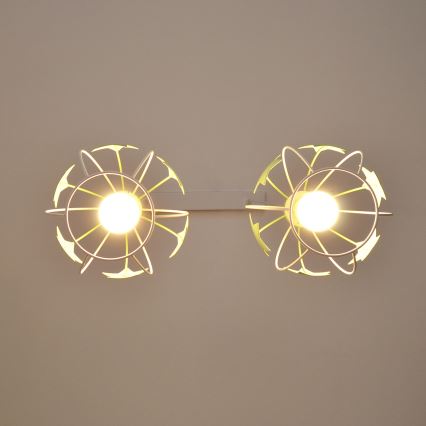 Dětský lustr na lanku STARS 2xE27/15W/230V zelená/bílá