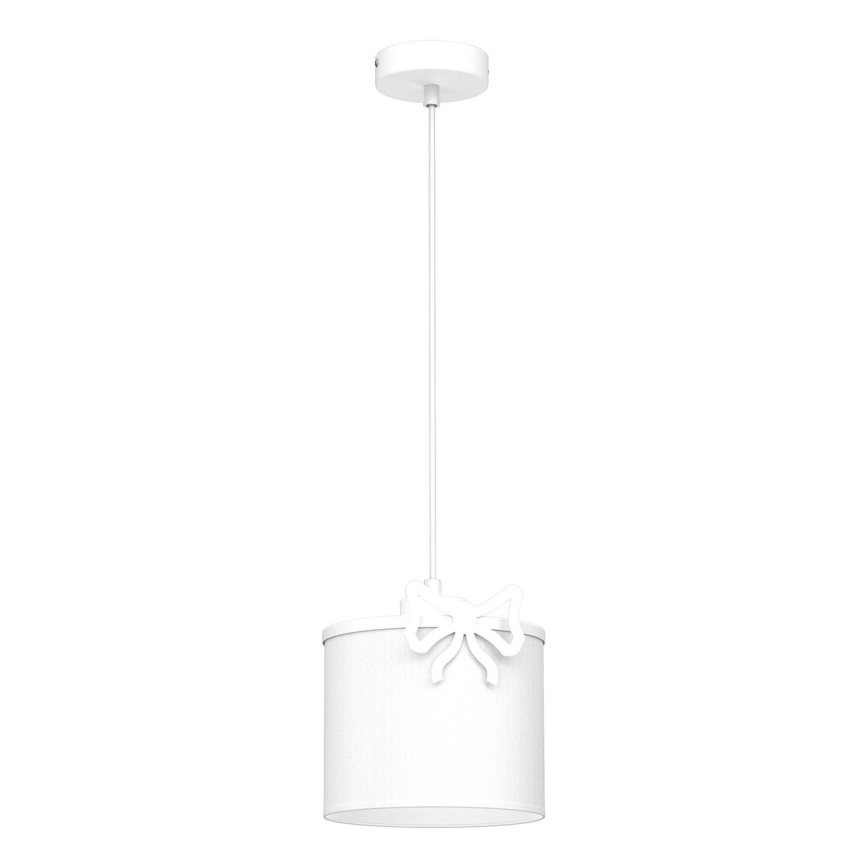 Dětský lustr na lanku SWEET 1xE27/15W/230V bílá/mašle