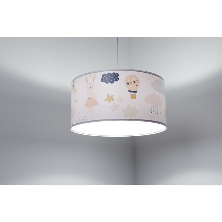 Dětský lustr na lanku SWEET DREAMS 1xE27/60W/230V pr. 30 cm