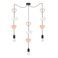 Dětský lustr na lanku TRIO 3xE27/20W/230V růžová/bílá