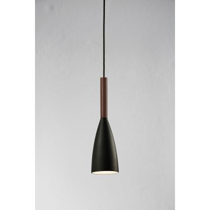 DFTP by Nordlux - Lustr na lanku PURE 1xE27/40W/230V pr. 10 cm černá/ořech