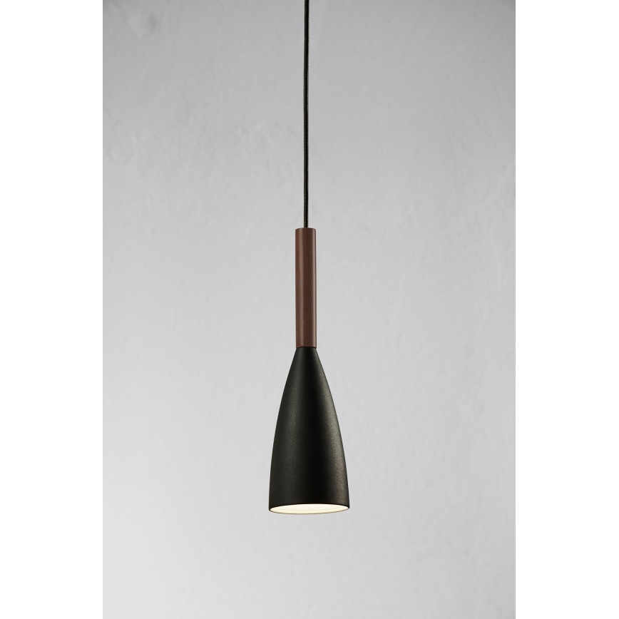 DFTP by Nordlux - Lustr na lanku PURE 1xE27/40W/230V pr. 10 cm černá/ořech
