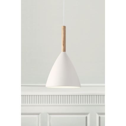 DFTP by Nordlux - Lustr na lanku PURE 1xE27/40W/230V pr. 20 cm bílá/jasan