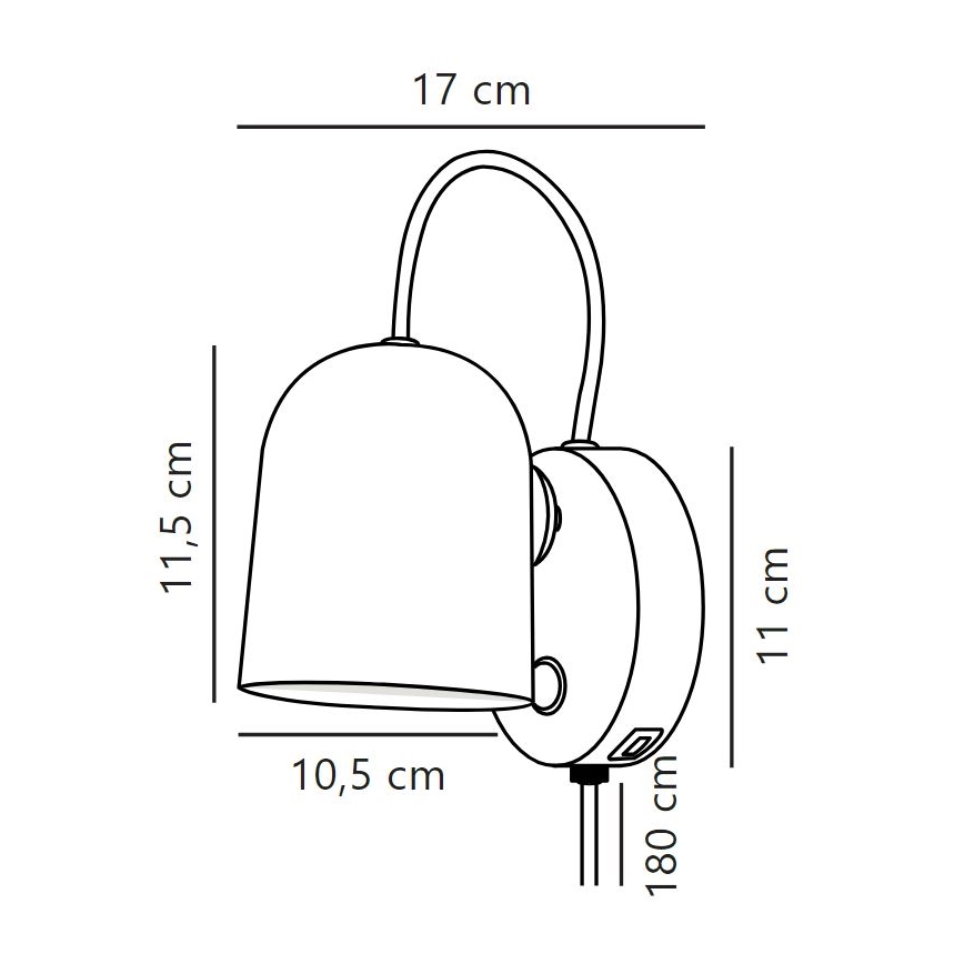 DFTP by Nordlux - Nástěnné bodové svítidlo s USB portem ANGLE 1xGU10/25W/230V bílá
