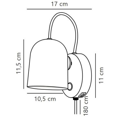 DFTP by Nordlux - Nástěnné bodové svítidlo s USB portem ANGLE 1xGU10/25W/230V černá