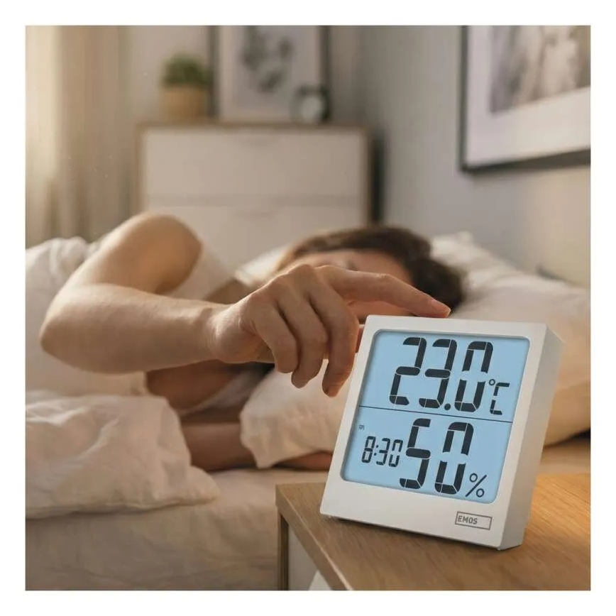 Digitálmí teploměr s vlhkoměrem 1xAA bílá