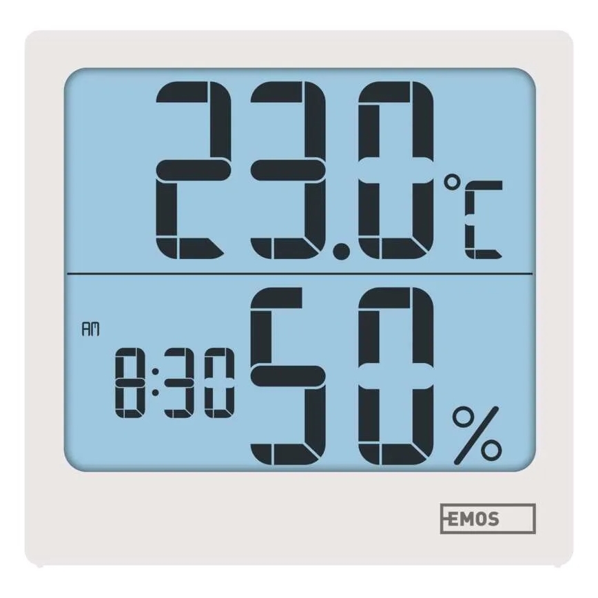 Digitálmí teploměr s vlhkoměrem 1xAA bílá