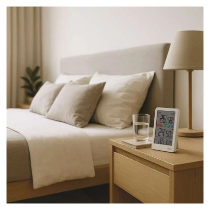 Digitálmí teploměr s vlhkoměrem 2xAAA bílá