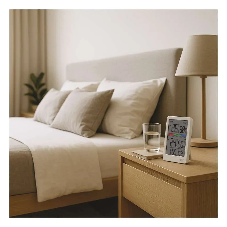 Digitálmí teploměr s vlhkoměrem 2xAAA bílá