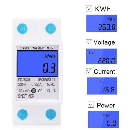 Digitální jednofázový elektroměr na DIN lištu DDS528L