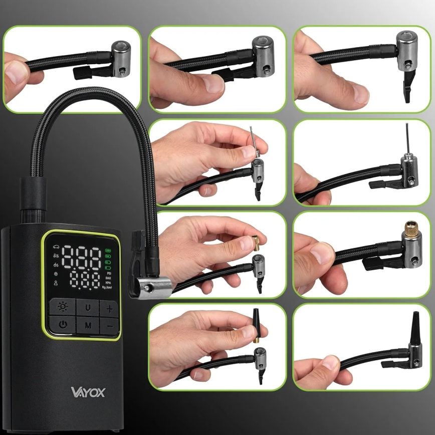 Digitální kapesní kompresor 5V 4000 mAh černá