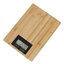 Digitální kuchyňská váha z bambusového dřeva 2xAAA