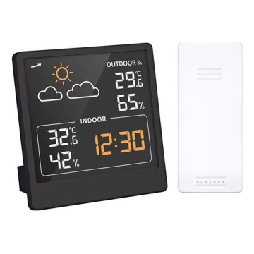 Digitální teploměr 5V/2xAAA + 2xAAA černá