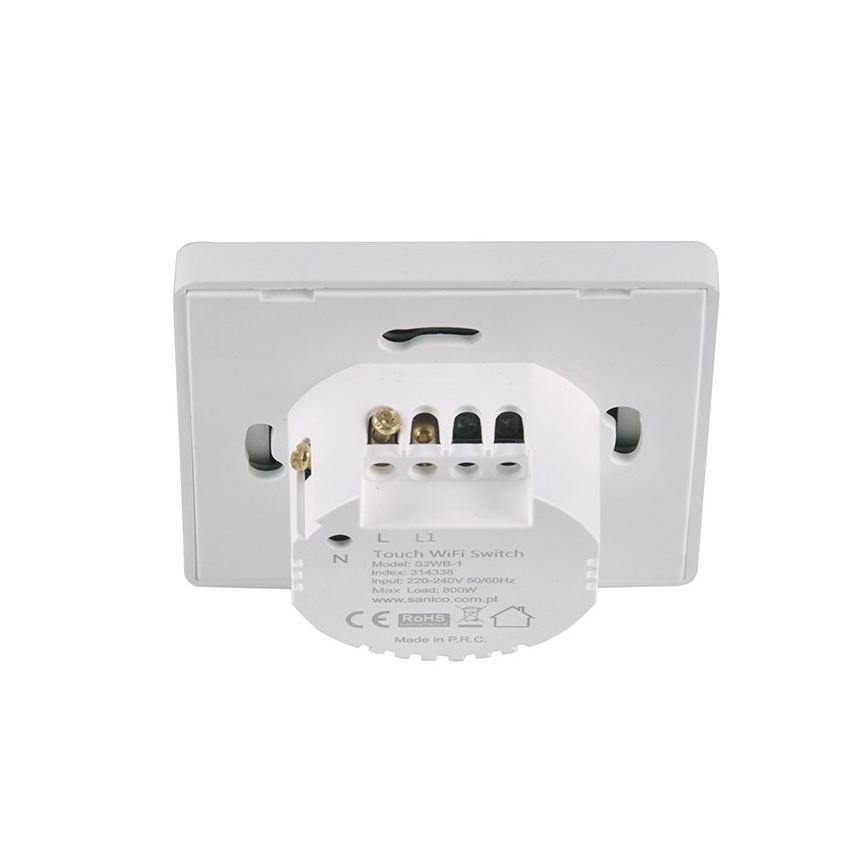 Dotykový spínač jednopólový SMART 800W/230V bílá Wi-Fi Tuya