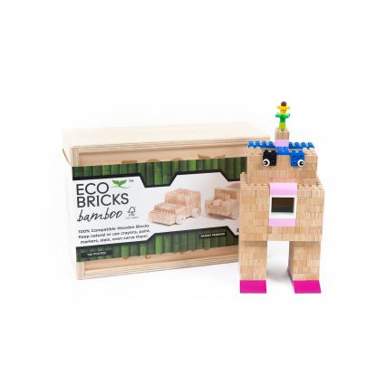 Dřevěná stavebnice ECO BRICKS 145 ks