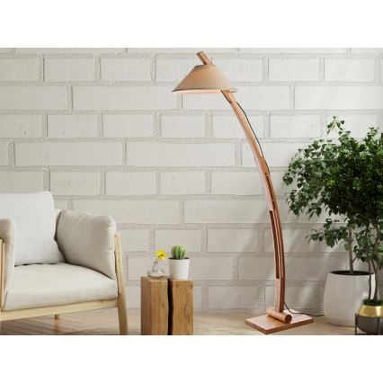 Dřevěná stojací lampa 1xE27/60W/230V masiv/jasan