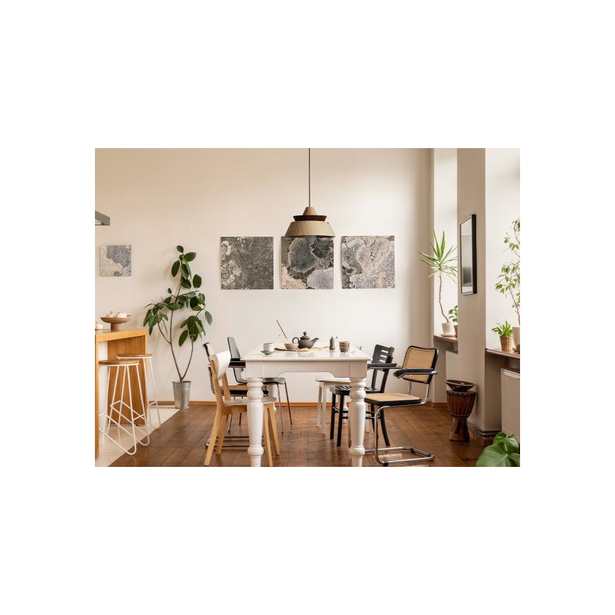 Dřevěný lustr na lanku 1xE27/60W/230V pr. 33 cm masiv/dub/ořech/kaučukovník