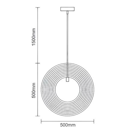 Dřevěný lustr na lanku 1xE27/60W/230V pr. 50 cm masiv/dýha/kaučukovník