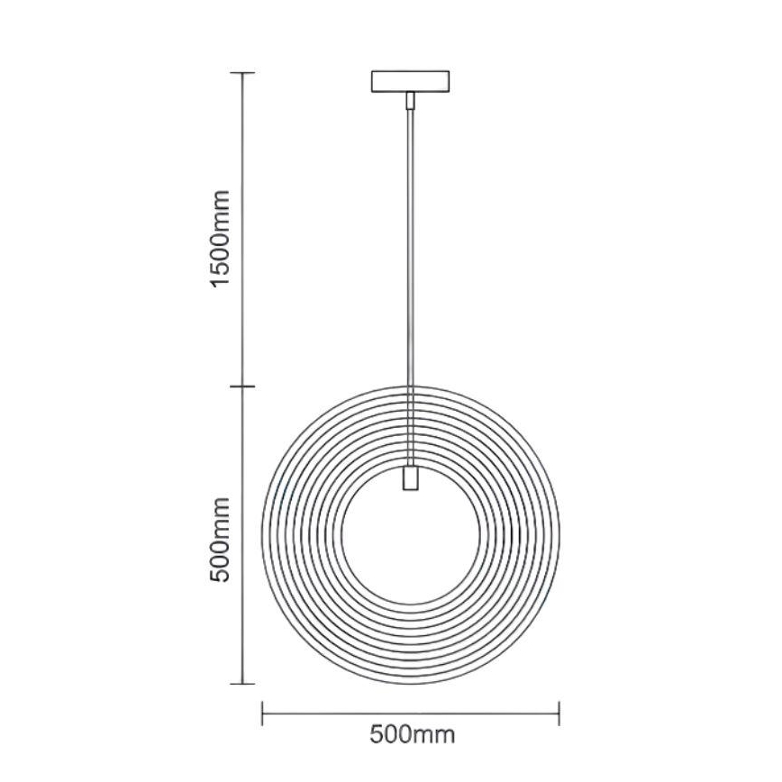 Dřevěný lustr na lanku 1xE27/60W/230V pr. 50 cm masiv/dýha/kaučukovník