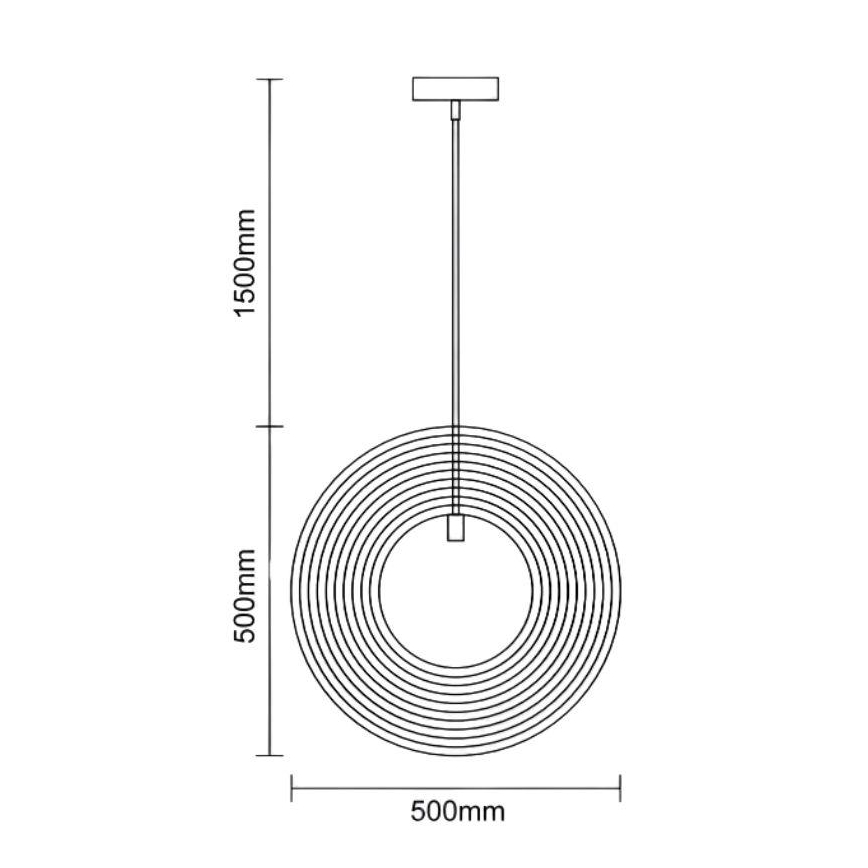Dřevěný lustr na lanku 1xE27/60W/230V pr. 50 cm masiv/dýha/kaučukovník