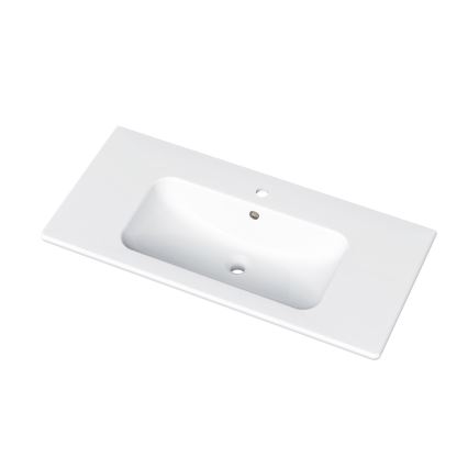 Dřevojas - Koupelnová skříňka s umyvadlem BANO 100x47 cm tmavý dub/bílá