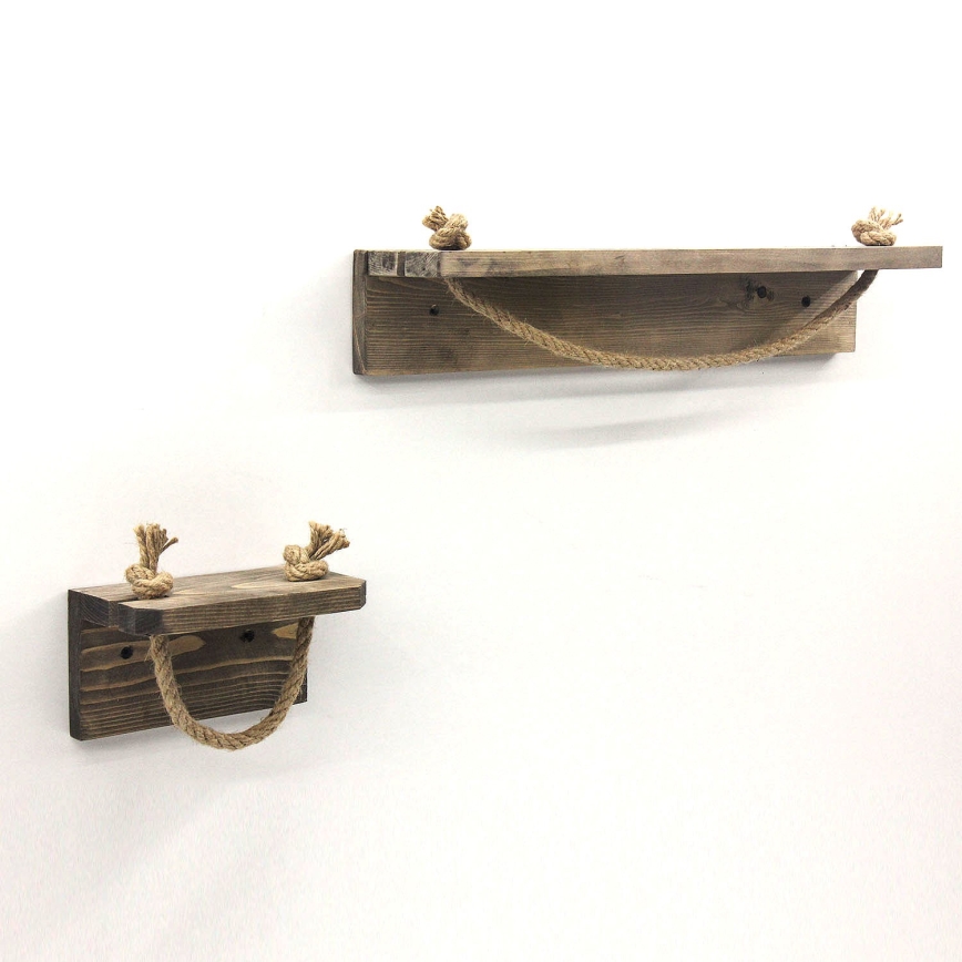 Držák toaletního papíru 10,5x17 cm + nástěnná polička 10x50 cm smrk