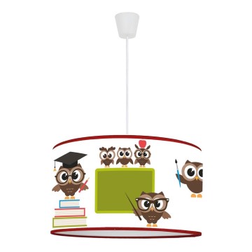 Duolla - Dětský lustr na lanku OWLS MULTI 1xE27/15W/230V pr. 35 cm