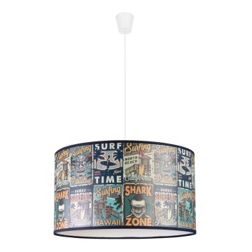 Duolla - Dětský lustr na lanku PRINT M 1xE27/40W/230V pr. 35 cm plakáty