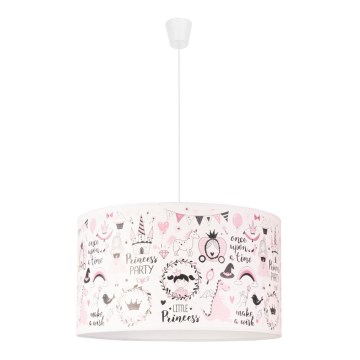 Duolla - Dětský lustr na lanku PRINT M 1xE27/40W/230V pr. 35 cm pohádka