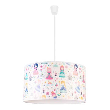 Duolla - Dětský lustr na lanku PRINT M 1xE27/40W/230V pr. 35 cm princezny