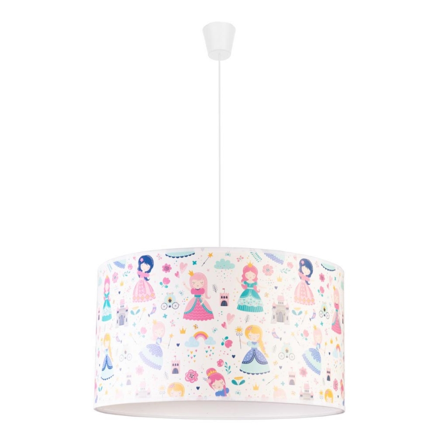 Duolla - Dětský lustr na lanku PRINT M 1xE27/40W/230V pr. 35 cm princezny