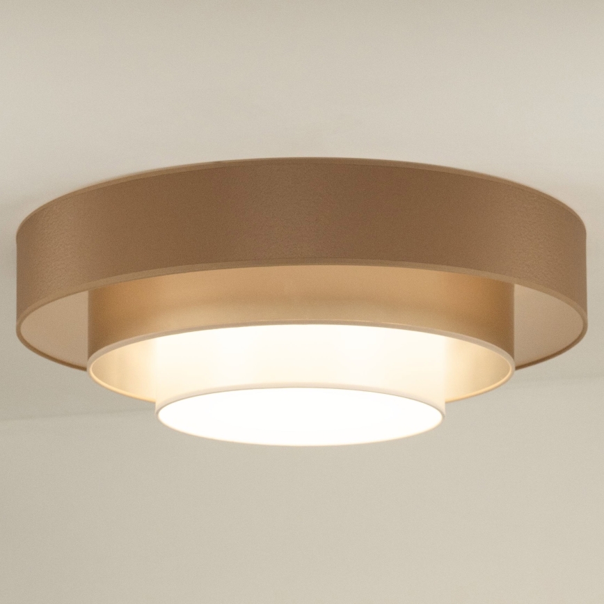 Duolla - LED Stropní svítidlo LUNETA LED/26W/230V pr. 60 cm 4000K hnědá/zlatá/bílá