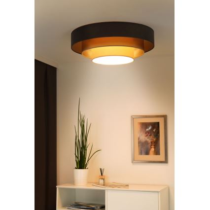 Duolla - LED Stropní svítidlo LUNETA LED/26W/230V pr. 60 cm 4000K hnědá/zlatá/krémová