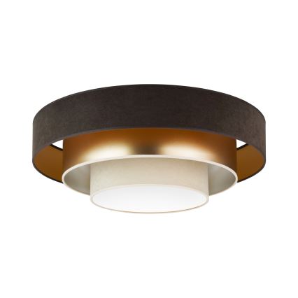 Duolla - LED Stropní svítidlo LUNETA LED/26W/230V pr. 60 cm 4000K hnědá/zlatá/krémová