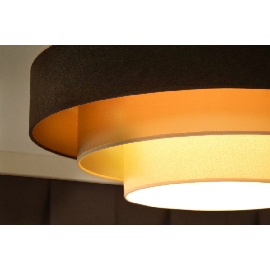 Duolla - LED Stropní svítidlo LUNETA LED/26W/230V pr. 60 cm 4000K hnědá/zlatá/krémová