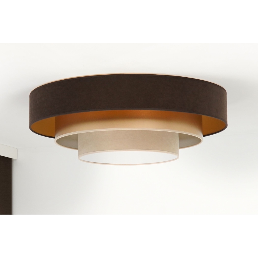 Duolla - LED Stropní svítidlo LUNETA LED/26W/230V pr. 60 cm 4000K hnědá/zlatá/krémová