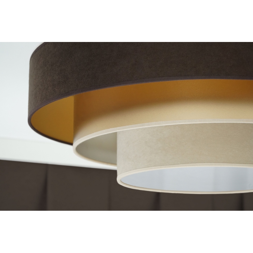 Duolla - LED Stropní svítidlo LUNETA LED/26W/230V pr. 60 cm 4000K hnědá/zlatá/krémová