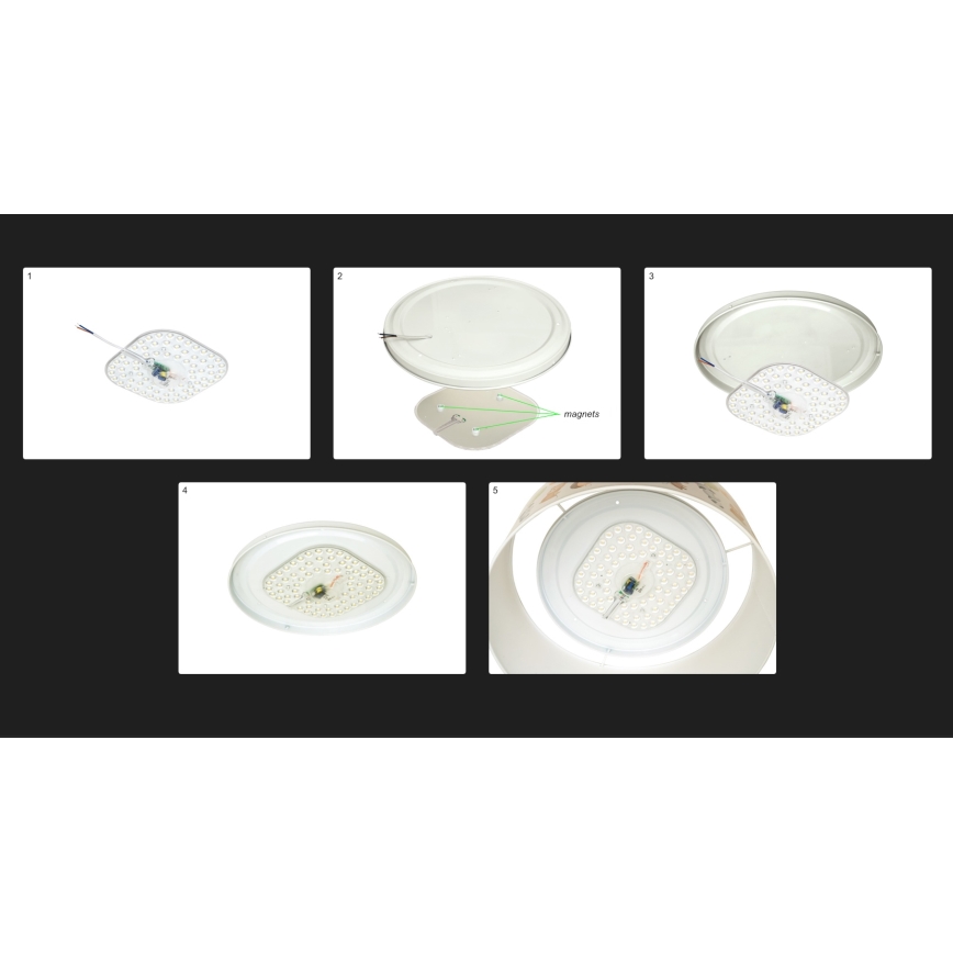 Duolla - LED Stropní svítidlo LUNETA LED/26W/230V pr. 60 cm 4000K hnědá/zlatá/krémová