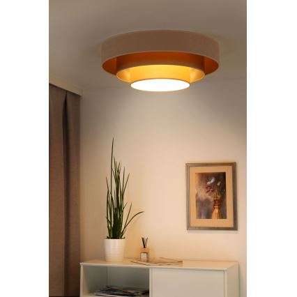 Duolla - LED Stropní svítidlo LUNETA LED/26W/230V pr. 60 cm 4000K krémová/zlatá/béžová
