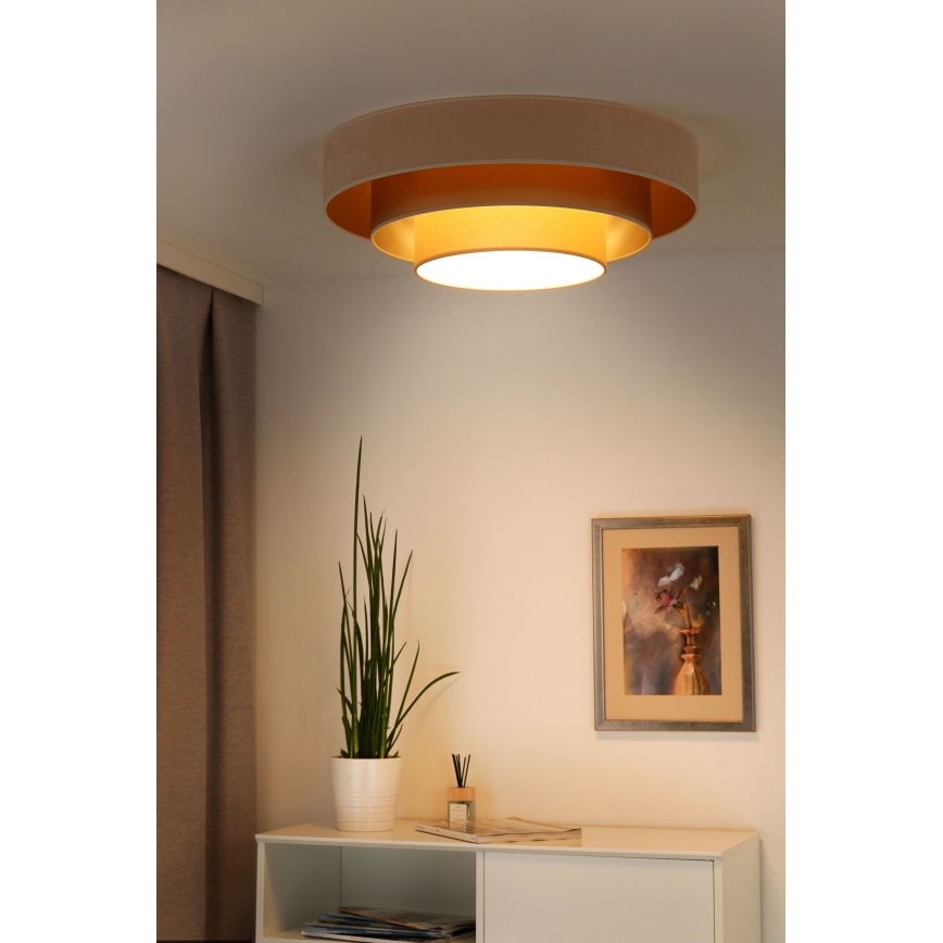 Duolla - LED Stropní svítidlo LUNETA LED/26W/230V pr. 60 cm 4000K krémová/zlatá/béžová