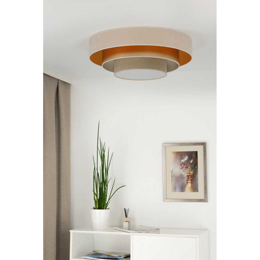 Duolla - LED Stropní svítidlo LUNETA LED/26W/230V pr. 60 cm 4000K krémová/zlatá/béžová